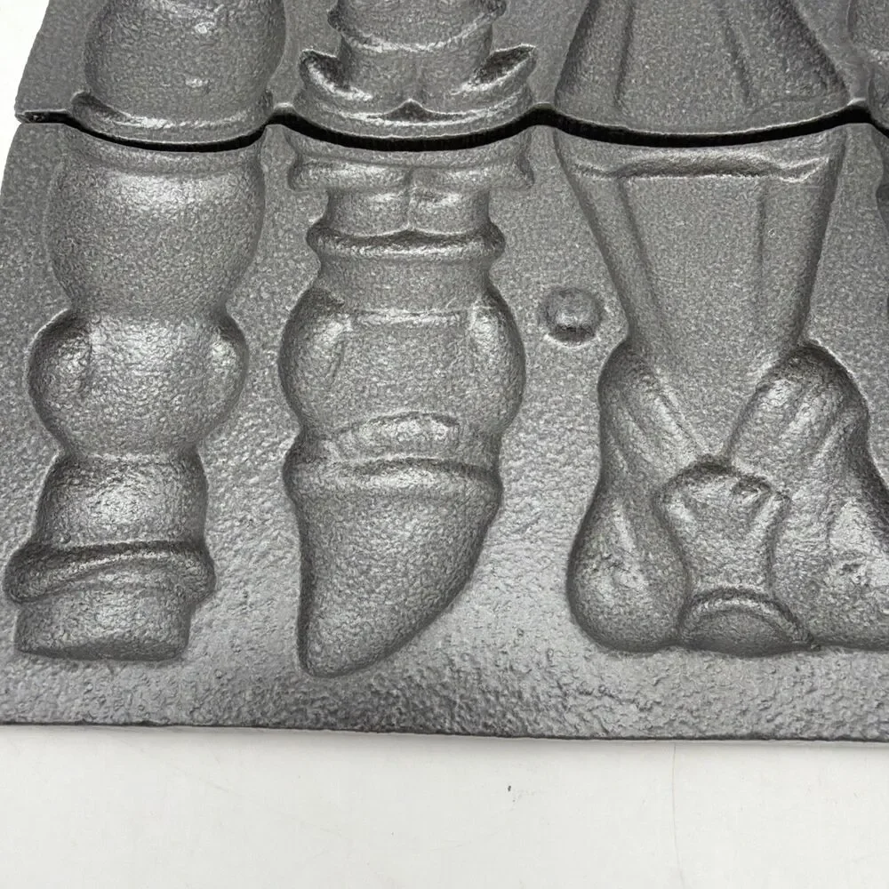 John Wright Cast Iron Candy Mold Christmas Snowman, Angel, Elf, Caroler